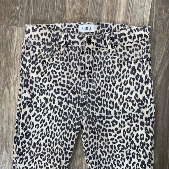 Pistola Aline Cream Cheetah Print High-Rise Skinny Jeans | Size 28 - Picture 11 of 16